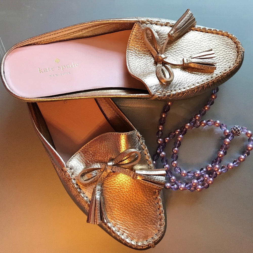 Kate Spade Gold Loafers